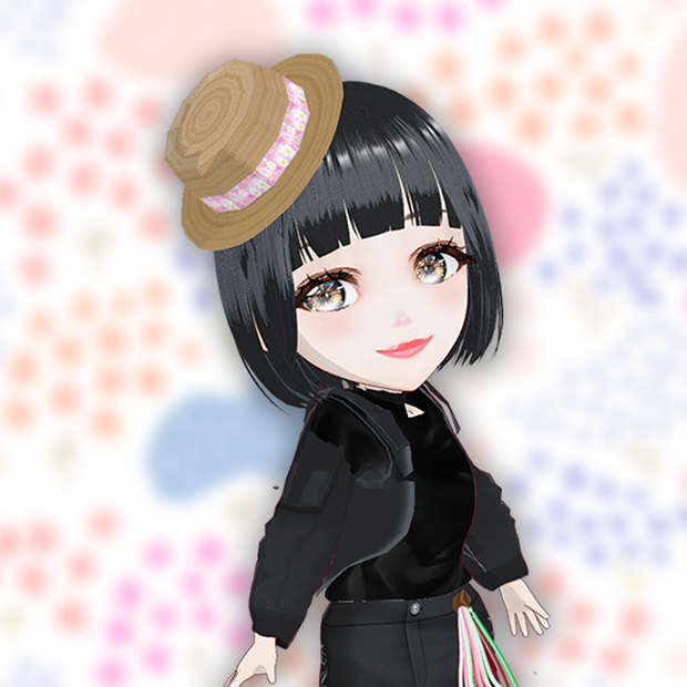 【VRM】モノクロファッションのちびキャラ女子