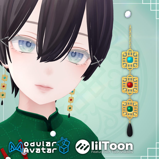 《無料》中華ピアス-幾何文様-