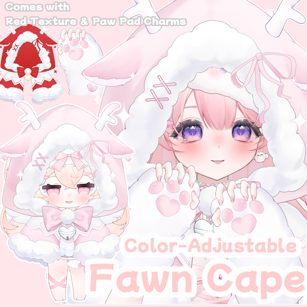 【Live2D Assets/VTuber向け】 Fawn Cape & Paw Pad Charms