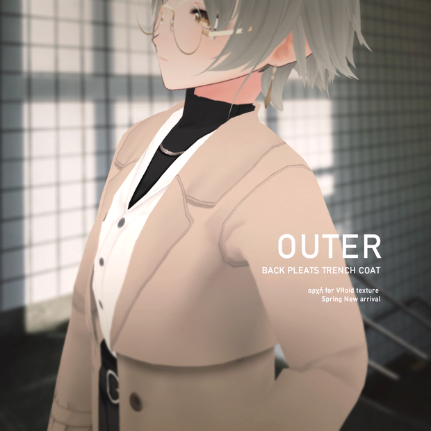 【VRoid】バックプリーツトレンチ　Back Pleated Trench Coat