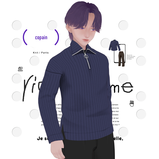 【VRoid】violet même”copain”　Men's Winter Clothing 2024AW