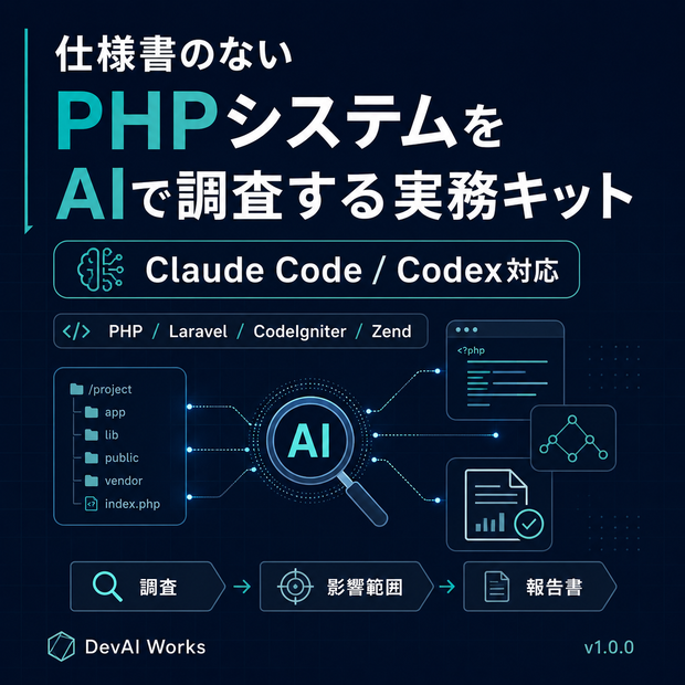 仕様書のないPHPシステムをAIで調査する実務キット｜Claude Code / Codex対応
