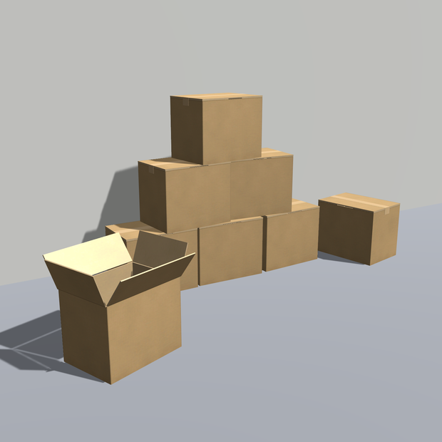 【無料】段ボール箱 宅配100サイズ｜Low Poly Cardboard Box｜Unity / VRChat / FBX