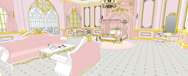 ロマンスファンタジー ピンク色のヒロインの部屋