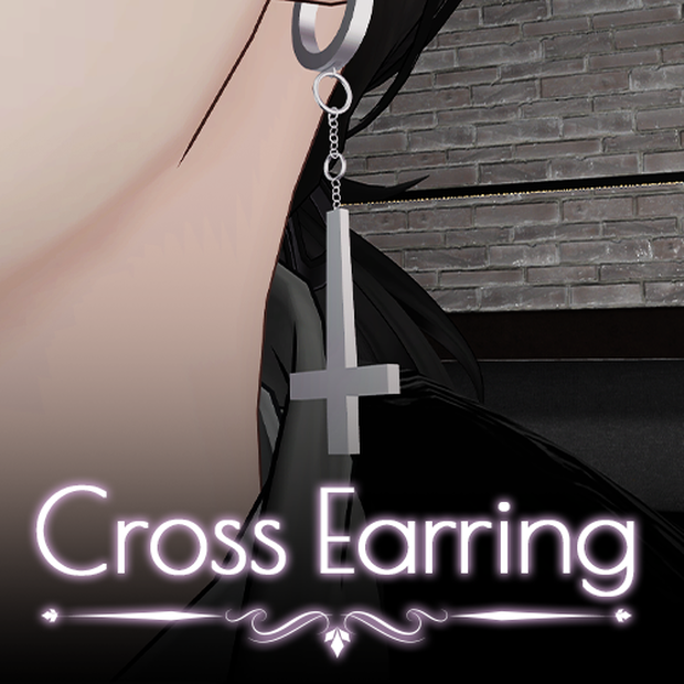 【3Dモデル】 Cross & Reverse Cross earring 『 Unless heaven 』