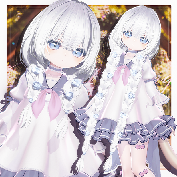 2 Type 🌹 Rose blooming braided hair  - VRChat Hair / VRChat ヘア