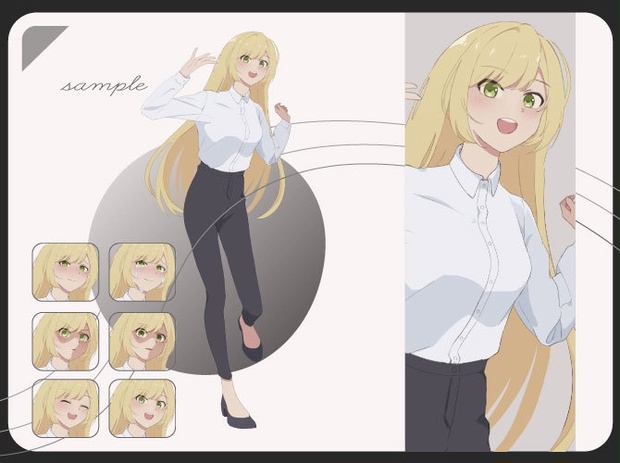 立ち絵素材 女性/スーツ/金髪/全身 - ldou22 - BOOTH