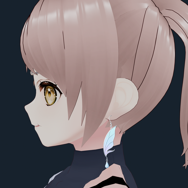 【VRChat向け】Butterfly Dew Earrings｜銀縁の妖精蝶とガラス雫・PhysBone対応