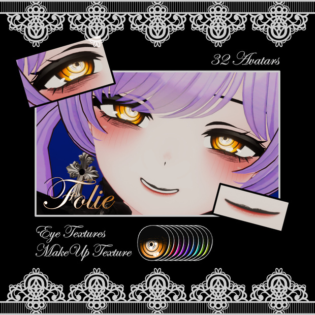 Update [Kaguya / 輝夜] ! [32 Avatars] Folie Eyes and Make Up Textures