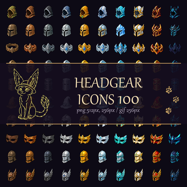 Fantasy Headgear｜ゲーム制作向けアイコン100種