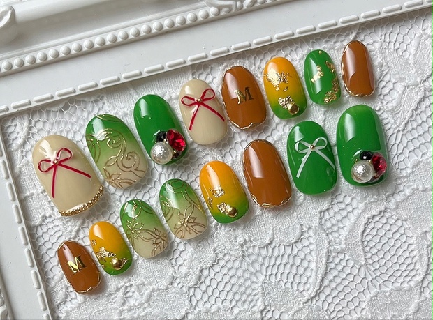 三毛縞斑 フィーチャー衣装 イメージネイル Kino Nail Booth