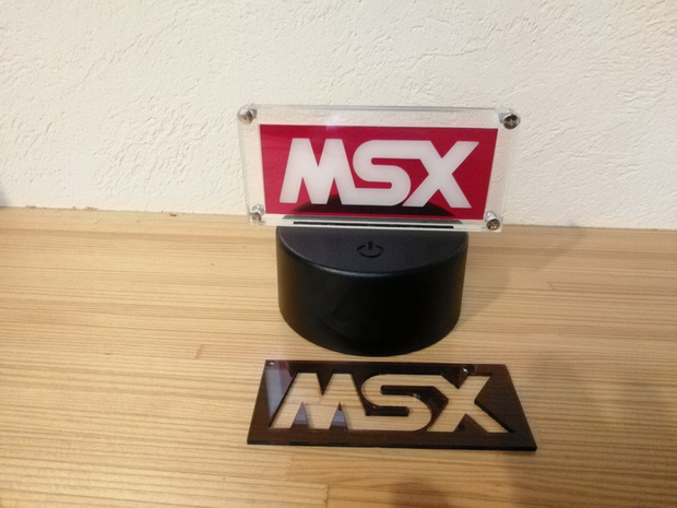 アクリル製 光るMSXロゴ、着せ替えセット付