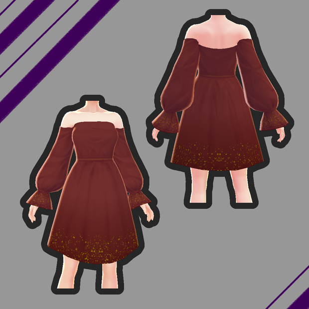 Vroid | Delightful Red Dress | プリティレッドドレス