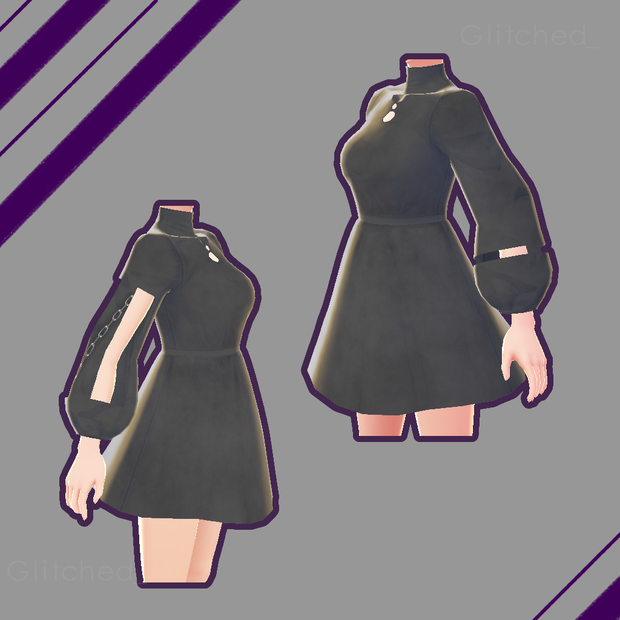 Vroid | Short Cloudy Gray Dress | 短い曇りのグレーのドレス