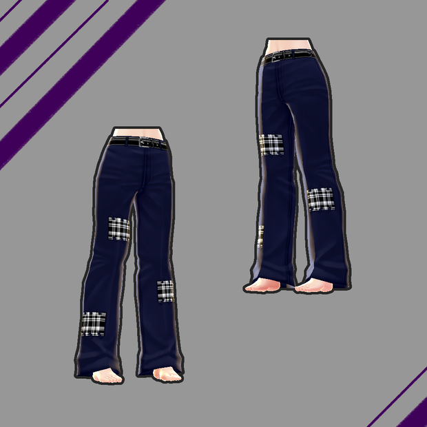 Vroid | Patched Pants | パッチ付きパンツ