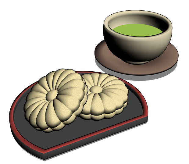 お茶セット（和菓子・もなか）