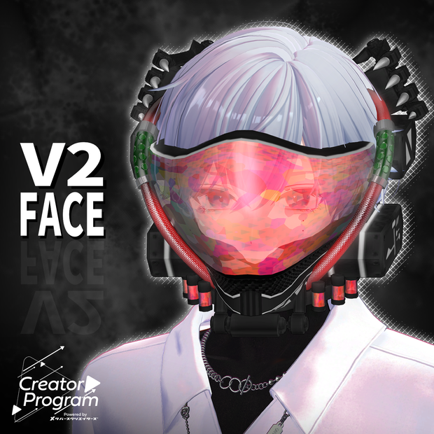 V2FACE Cyberpunk Mask - VRChat Gimmicky Avatar Accessory  / CP43