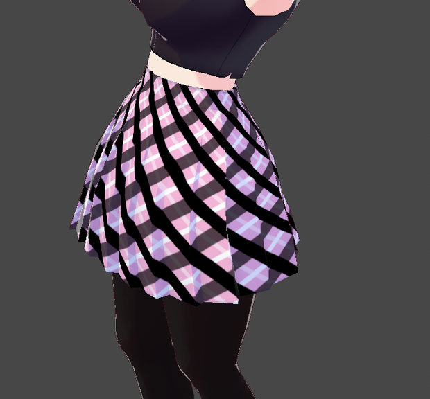 Pink and black striped skirt