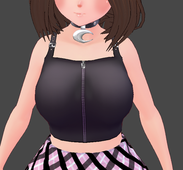Gothic punk black crop top