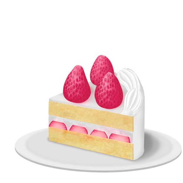 【透過素材】ショートケーキ