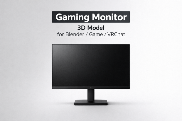 Desk Monitor 3DModel (Black)