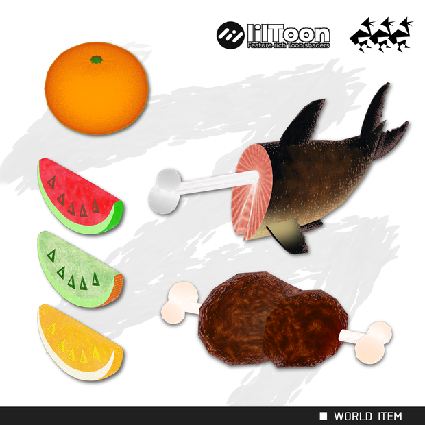 概念フードセット！！！／VRChatワールド向け食品モデル