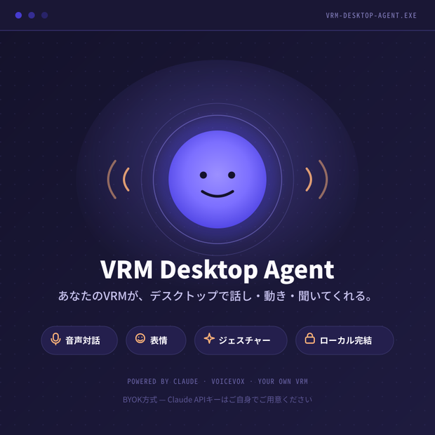VRM Desktop Agent — あなただけのAIデスクトップマスコット