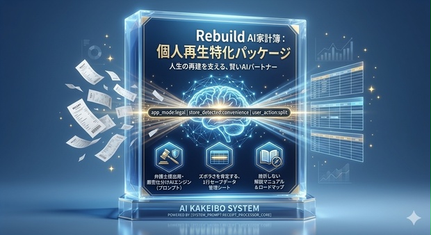 スマホで撮るだけ「こころを壊さない Gemini 家計簿」スターターキット ｜ 手入力が劇的にラクになる「レシートを貼るだけ」の安心セット 【弁護士・裁判所提出用 / 個人再生・自己破産特化パッケージ】
