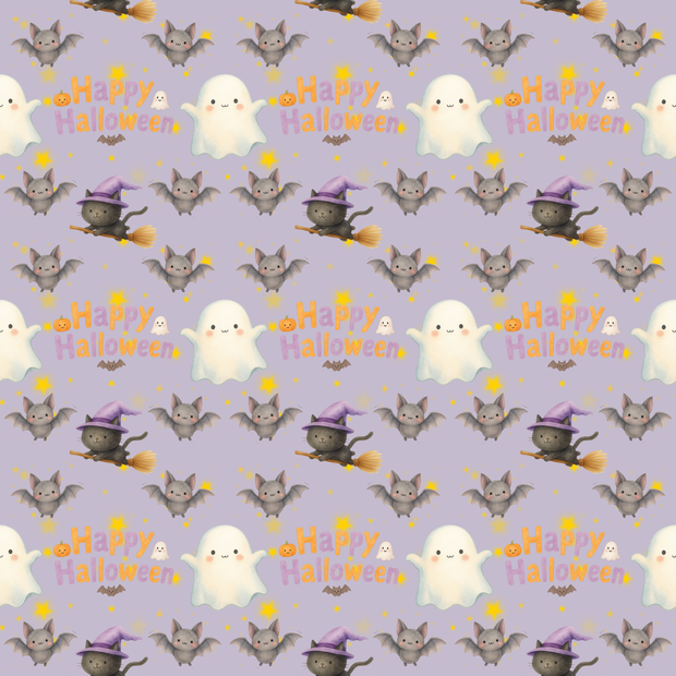 空飛ぶ黒猫とおばけのハロウィン　デジタルペーパー　３色セット