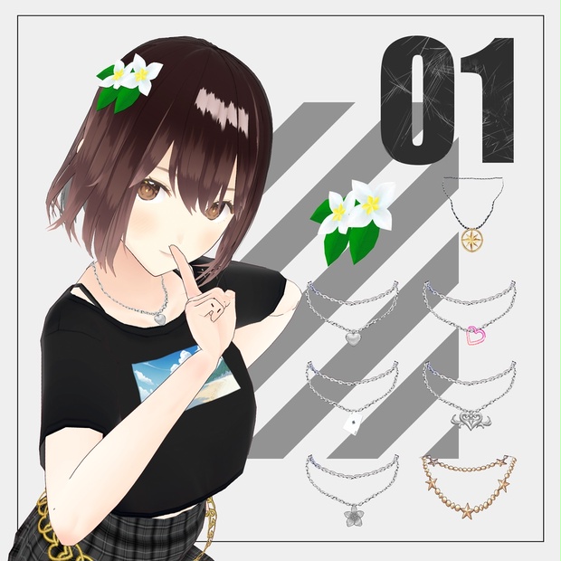 アクセサリー（髪飾り,ネックレス,ベルト,ピアス,ブレスレット）【VRoid】 - tokinobox - BOOTH