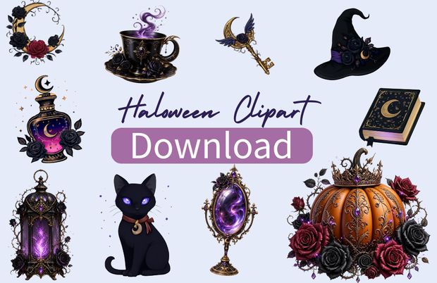 かわ恐ろしい!? ハロウィンクリップアート10点セット ～ダークファンタジーの世界へようこそ～