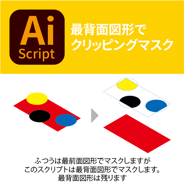 最背面図形でクリッピングマスク(Clipping mask by backmost object)