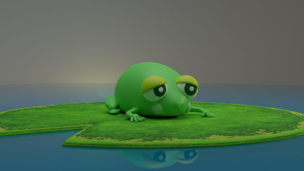 のんびりカエル【3Dモデル】