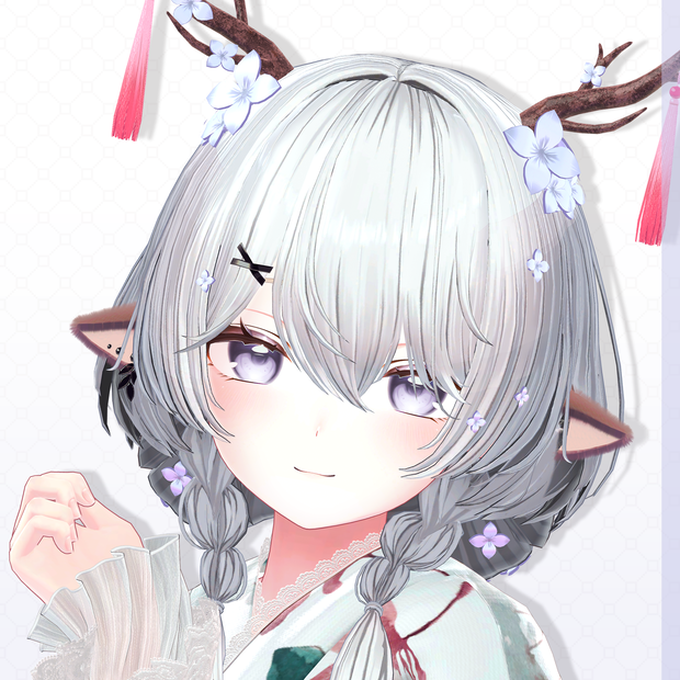 【VRC Hair】♥ Custom Bob ♥おさげ×お団子×鹿 【花鹿】