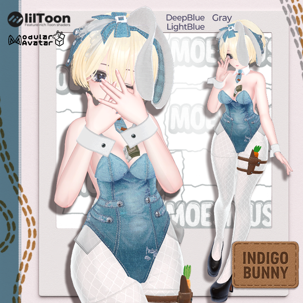 Indigo Bunny Girl Clothing Set
