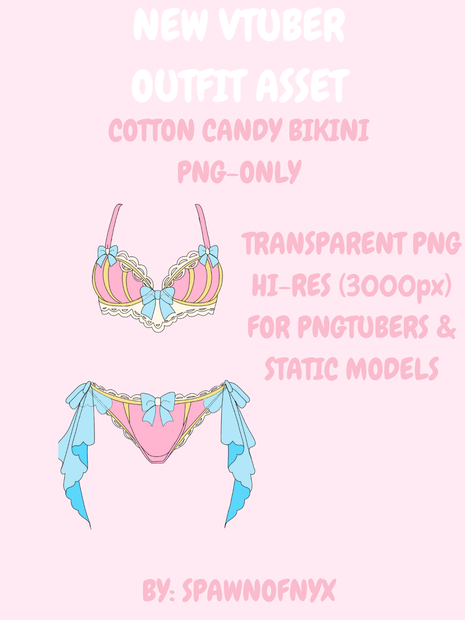 [PNGTUBER] CUTE COTTON CANDY BIKINI ASSET