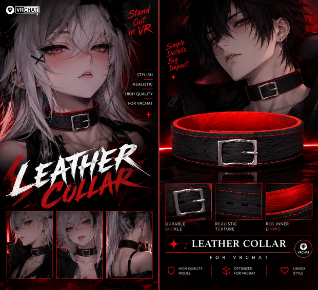 VRChat Leather Collar 3D model