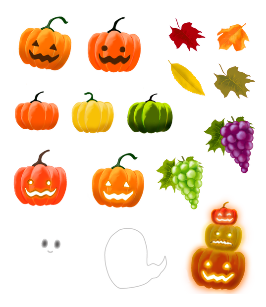 ハロウィンに向けて🎃　ハロウィン　透過素材　詰め合わせ