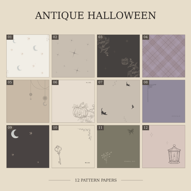 Antique Halloween｜アンティークハロウィン デジタルペーパー 12枚セット