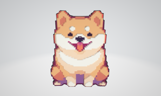 柴犬の3Dピクセルモデル（Unitypakage）