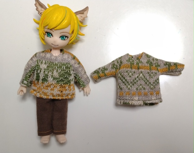 オビツ11 ニット カーディガン 黄色 服 ねんどろいど どーる