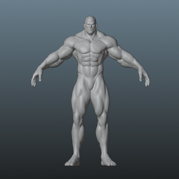 筋肉　男　素体　3d