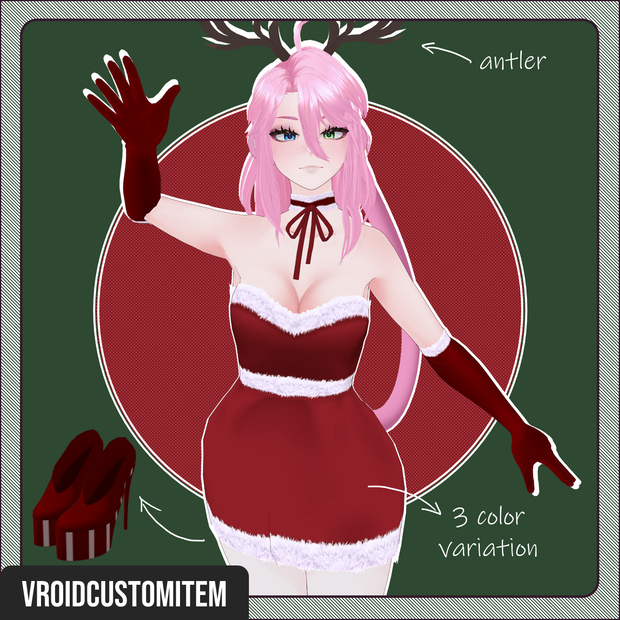 Christmas reindeer dress for VRoid