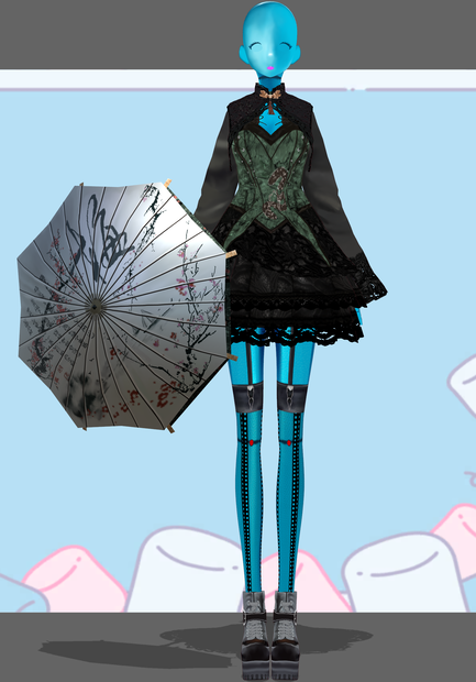 SnakeIn Grass Set.  Chinese Gothic Lolita