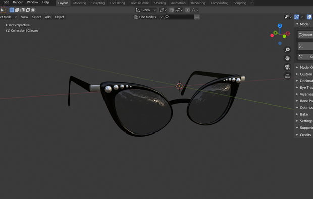 Cat-eyed Glasses