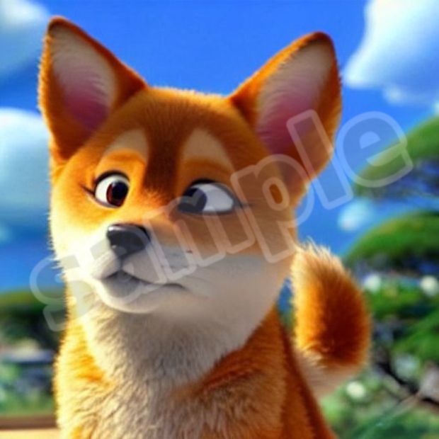 アイコン(柴犬・赤・驚き)