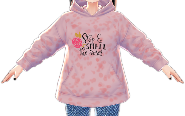 3 Piece "Stop and Smell the Roses" Motivational mini t-shirt, t-shirt, hoodie VROID textures