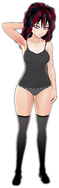 1 piece body with cami shirt, panties, black socks VROID body texture
