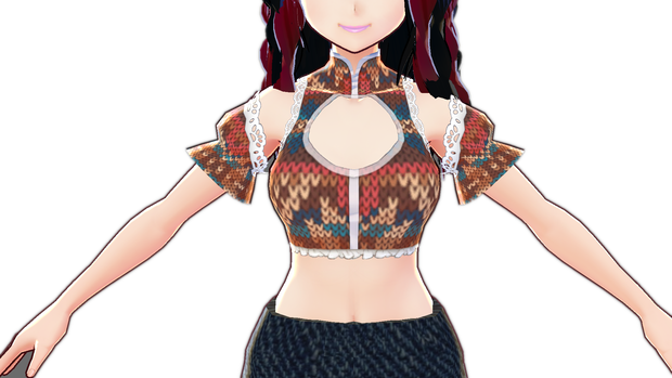 CROP TOP VARIATIONS top VROID ONEPIECE SHORT SLEEVE textures 