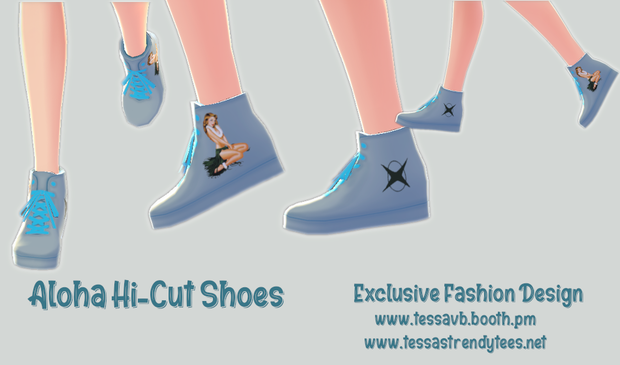 Aloha Rockabilly Shoes - VROID hi-cut shoe texture